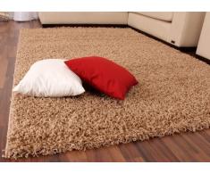 Alfombra Sky Lisa De Pelo Alto Largo Estilo Shaggy En Beige, tamaño:70x250 cm
