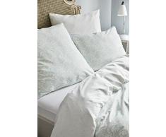Esprit satén Ropa de Cama Tear Drops I Color Breeze I Conchas diseño I de Puro algodón I Cremallera, 155x220+80x80