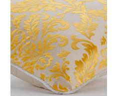 Mimosa Amarillo Fundas De Almohada, Contemporáneo Fundas De Cojines, 30x30 cm Lanzar Fundas De Almohada, terciopelo de la quemadura Damasco De Oro Amarillo Cubierta De Almohadas - Mimosa Yellow Damask