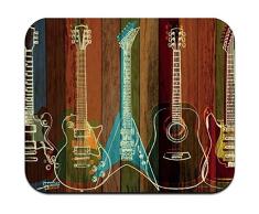 utong Guitarras Acústica eléctrica Rock and Roll Paneles de Madera Alfombrilla de ratón Delgada de Perfil bajo Alfombrilla de ratón