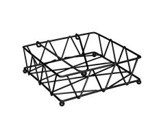THE HOME DECO FACTORY CMKA2476 SERVILLETERO Alambre C/Solapa, Metal, Negro, Talla única