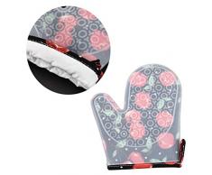 BESTONZON Manoplas de Horno de Silicona Lindos Guantes de Cocina Resistentes al Calor Antideslizantes Guantes para Hornear Titular de Olla para cocinar Hornear Barbacoa