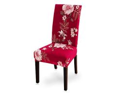 Sillas Asiento Elasticas Cubresillas Lavable,Funda de Silla elástica Moderna Impresa de 2/4/6 Piezas. Estilo Floral extraíble y Lavable C_6 pcs