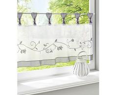 SIMPVALE - Corto Cortina Moderna - Visillo para Cortina - Voile para la Cocina, el café (Gris, Ancho 90cm/Altura 45cm)