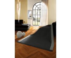 Bocasa Biederlack Orion - Manta con flecos (algodón, 150 x 200 cm), color negro y gris
