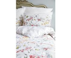 Esprit satén ropa de cama Edie I color multi I 200 x 220 2 x 80 x 80 cm flores I en blanco Razón I de puro algodón I cremallera