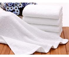 Chytaii 5pcs Toalla de Baño Toalla de Algodón Blanco Toallas de Pelo Toallas de Lavabo Toalla de Secado Rápido Toalla de Hotel Viaje Peluquería 30x70 cm
