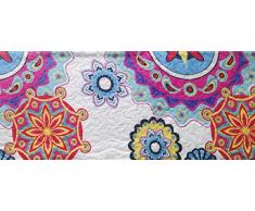 ForenTex- Colcha Boutí reversible, (M-2634), cama 135 cm, 230 x 260 cm, Estampada cosida, Mandala rosa y lila, +2 cojines, colcha barata, set de cama, ropa de cama. Por cada 2 colchas o mantas paga solo un envío (o colcha y manta),