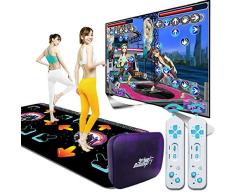 alfombra de baile Doble Máquina de Baile somatosensorial inalámbrica 3D Material de PU Corriendo Yoga Juego Memoria de 64G Ordenador de televisión, Regalo del día de los niños