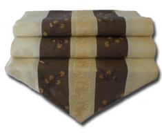 by soljo - crema mesa de mantel de lino camino de mesa corredor seda tailandesa elefante Elegante 150 cm de largo x 30 cm