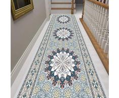 Alfombra Larga, Flores Tradicionales, Antideslizante/Anti-decoloración, Sala de Estar de La Casa Club Del Hotel Dormitorio Interior Pasillo Vestíbulo Interior-Se Puede Personalizar En Varios Tamaños