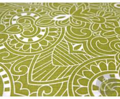 Juego de funda nórdica y funda de almohada, diseño de rayas y floral, algodón poliéster, verde lima, beige y verde, Double Duvet Cover
