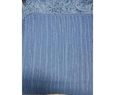 Regalitostv (Azul 180) Colcha Multiusos Omar Foulard (Cama O SOFÁ) Color Liso Jaspeado FÁBRICADO ESPAÑA (180_x_260_cm (SOFÁ 2 PLAZAS O Cama 90), Azul)
