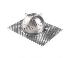 mDesign Tapete antideslizante decorativo para proteger el fregadero de arañazos – Alfombrilla de PVC extragrande – Protector de fregadero de cocina con diseño de rejilla – gris pizarra