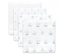 SwaddleDesigns Mantas Envolventes Muselina de Algodón, Buques navales, Azul pastel, Set de 4