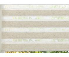 Estor noche y día enrollable PREMIUM (desde 40 hasta 250cm de ancho) con cajón de ALUMINIO blanco tejido color lino. Medida 200cm x 180cm para ventanas y puertas