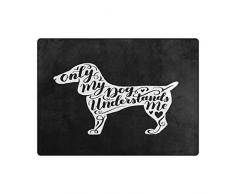 Use7 Alfombra para sal¨®n o Dormitorio con Citas de Perro Dibujos Animados Hipster Dachshund, Tela, 203cm x 147.3cm(7 x 5 Feet)