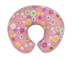 Boppy Cojin de Lactancia para Bebés de 0+ Meses, Forma Ergonómica e Indeformable, Miracle Middle, Almohada y Nido Bebé para la Lactancia Materna o con Biberón - Rosa (Wild Flowers)