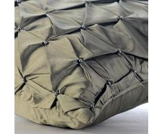 Verde Fundas De Cojines, Con Textura Alforzas Color Sólido 40x40 cm Fundas De Almohadas Decorativas, Tafetán Fundas De Almohada, Contemporáneo Cojines Cubren - Earthy Texture