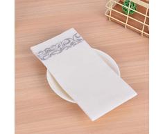 KINTRADE Toallas Desechables de Lino para los huéspedes - Toallas Decorativas Blancas para Las Manos, servilletas de Papel Plateadas con Forma de Tela Floral