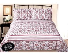 ForenTex- Colcha Boutí reversible, (SE-2578), cama 90 y 105 cm, 190 x 260 cm, Estampada cosida, Flores Rojas, colcha barata, set de cama, ropa de cama. Por cada 2 colchas o mantas paga solo un envío (o colcha y manta), descuento