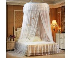 NO LOGO HWW-Net Gran Cama de Gasa Sheer Mosquito Cortina Hogar Dormitorio Decoración Mosquiteros Romántico Colgando Cama Cenefa (Color : White)