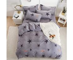 Fansu Juego de Ropa de Cama 4 Piezas Microfibra Juego de Fundas de Edredón Incluye 1 Funda Nórdica y 1 Sábana encimera 2 Funda de Almohada (Cama 90-150x200cm,Estrella)