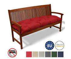 Beautissu Cojines para Bancos Flair BK 100x50x10 cm Cómodo Acolchado Banco de jardín/Columpio Hollywood Rojo