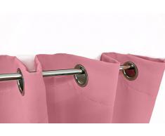 VICTORIA M Aurora Cortina opaca / Cortina con efecto térmico / Cortina con ojales 140 x 245 cm, rosa begonia/ paquete de 2 unidades