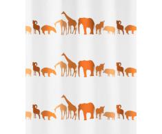 Kleine Wolke Textil Meusch 2359454305 Zoo - Cortina de ducha (180 x 200 cm), diseño de animales, color naranja