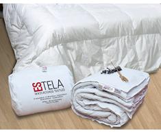 ES-TELA - Relleno de funda nórdica de microfibra tacto pétalo - Cama de 90 cm - Tejido exterior 100% Poliéster / Interior fibra hueca siliconada 350 gr/m2 tacto pluma 100% Poliéster - Presentado en petate de tejido transpirable con cremallera