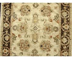 Alfombra de lana hechos a mano Camino de Agra, blanco, 77 x 309 cm, 60,96 cm 15,24 cm X cm 304,8 5,08 cm (M)