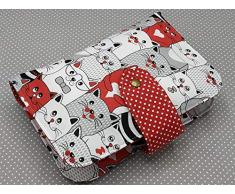 Portapañales Funda Para Pañales y Toallitas Bebé Neceser Gatos rojos