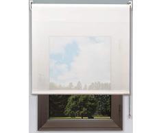 Estor Enrollable Vision Premium Metal. Anchos de 40 a 280cm. Luz e intimidad Durante el Dia. Color Blanco. Estores Tipo Visillo A Medida para Ventanas y Puertas