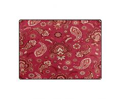 Use7 - Alfombra de Estilo étnico Tribal Azteca con diseño de Cachemira Floral Vintage para Sala de Estar o Dormitorio, Tela, 203cm x 147.3cm(7 x 5 Feet)