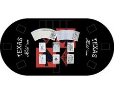 Oedim Tapete Poker Antideslizante Oval Texas HoldŽem Negro PVC 120 cm x 60 cm | Tapete Poker Mesa PVC | Tapete vinilico para mesas | Poker Texas HoldŽem Negro