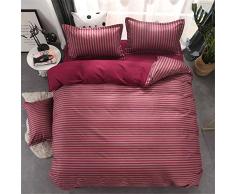 Morbuy Juego de Ropa de Cama de 4 Piezas Microfibra Juego de Fundas de Edredón con 1 Funda Nórdica y 1 Sábana encimera 2 Funda de Almohada (Cama 90-150x200cm/1.5M,Raya)