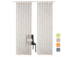 SIMPVALE 2 Paneles Cortinas con Trabillas Impresión Visillos Cortina Transparente para Dormitorio Habitación Sala de Estar Balcón, 140x260cm, Marrón