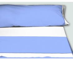 Burrito Blanco Juego de Sábanas 4 piezas (Encimera, 2 Fundas de Almohada y Sábana Bajera Ajustable) para Cama de Matrimonio de 180x190 cm hasta 180x200 cm, Color Azul Celeste