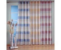 Fashion&Joy Cortina o Funda de cojín de Cuadros Noble tafetán con nácar Brillo - Cortina & Cojín - Cortina Cortina Decoración Cojín typ354, poliéster, Ösenschal Gelb, HxB 235x130 cm