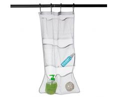 ounona Quick Dry hanging Caddy y baño organizador con 6 bolsillos para colgar en barra de cortina de ducha maletero ganchos estantería organizador de malla de ducha cortina de ducha accesorios de baño