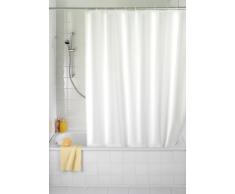 Wenko 20151100 Cortina de Ducha Unicolor Blanca - Antibacterial, Lavable, Poliéster, Blanco