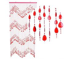 HAB & GUT (DV0173) cortina para puertas Diseño: GOTAS, Color: ROJO, Material: plástico, Tamaño: 90 x 200 cm