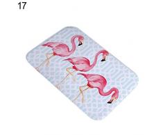 Danigrefinb tapete Decorativo para Piso de Interior, Estampado de Flamenco, para el hogar, baño, Cocina, Antideslizante, Alfombra de Dormitorio, poliéster, 17, Talla única
