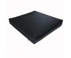 Dibapur - Cojín para silla de ruedas (40 x 40 x 4 cm, piel sintética, viscoelástico, antidecúbito), color negro
