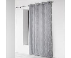 Douceur dIntérieur – Cortina con ojales de poliéster 140 x 260 cm, cerámica, gris, 140x1x260 cm