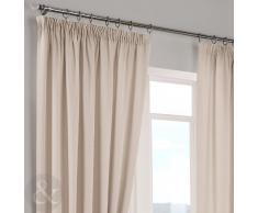 Just Contempo Herringbone Curtains - Cortinas lisas, poliéster, crema, Curtain Pair 46" x 90" ( traditional )