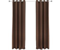 SONGMICS Cortina Ocultante con 8 Ojales, 100% Poliéster, 145 x 245 cm, Color Chocolate LRB245K-2