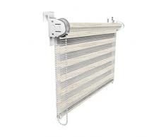 Victoria M Duo Klemmfix - Estor doble (fijación sin perforar), color textura tipo lino, 70 x 150 cm