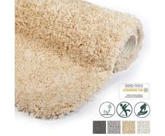 Beautissu Alfombrilla de baño de felpilla Antideslizante BeauMare FL Natural - 60 x 50 cm - WC Alfombra de baño mullida Suave para Ducha, bañera e Inodoro también Adecuado para Suelo Radiante.